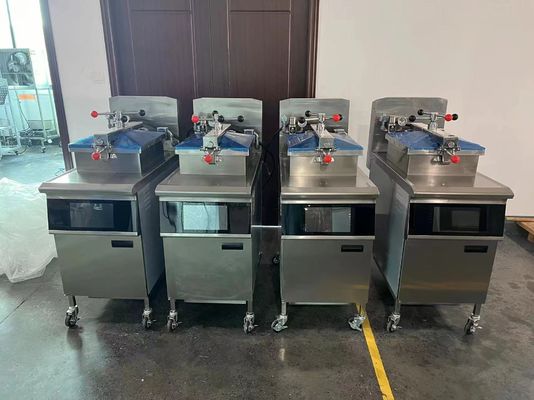Smart Touch Panel Elektrische Verticale Kip Broaster Druk Fryer Met Filtratie