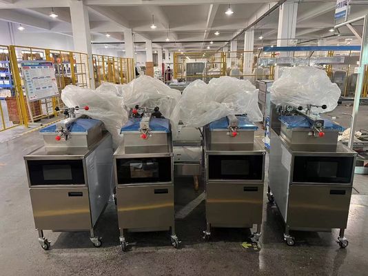 Smart Touch Panel Elektrische Verticale Kip Broaster Druk Fryer Met Filtratie