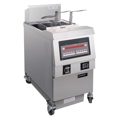 Gasverwarming 220V Digitaal computerpaneel Eén pot Twee manden Open Deep Fryer