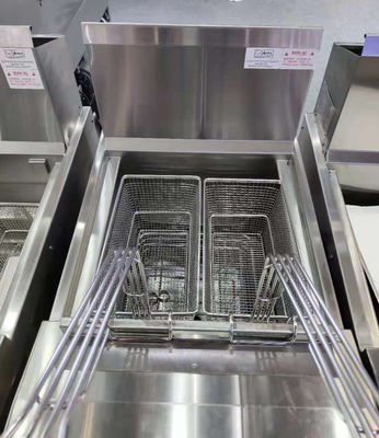 Elektrisch digitaal computerpaneel met oliefiltratie één pot twee manden open deep fryer