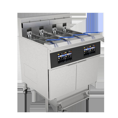 Professionele touchscreen smart panel 4tank 4baskets 28KW 304SUS Electric Chips Open Fryer