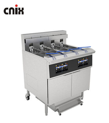 Professionele touchscreen smart panel 4tank 4baskets 28KW 304SUS Electric Chips Open Fryer