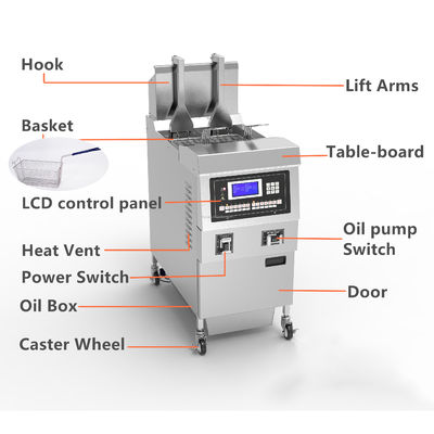 Commerciële automatische op- en neer elektrische open chips friteuse