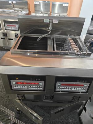 Twee potten vier manden elektrisch digitaal computerpaneel open deep fryer met oliefiltratie