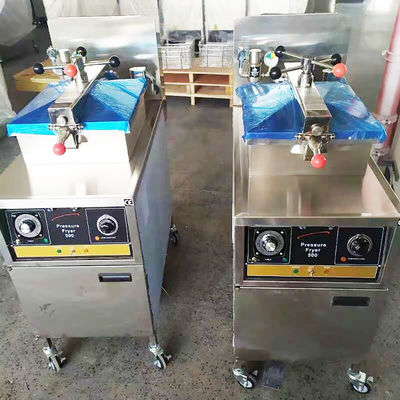 Mechanisch paneel 304 SUS Gasverwarming Kip onder druk frituur met oliefiltratie