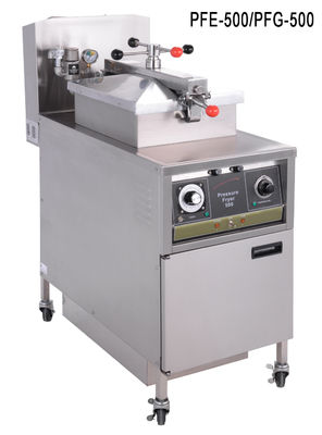 Mechanisch paneel 304 SUS Gasverwarming Kip onder druk frituur met oliefiltratie
