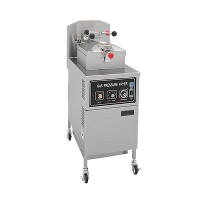 Mechanisch paneel 304 SUS Gasverwarming Kipen onder druk frituur zonder oliefiltratie
