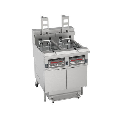 Auto Lift Electric Double Pots 28KW Chips Open Fryer Met Olie Filter Systeem