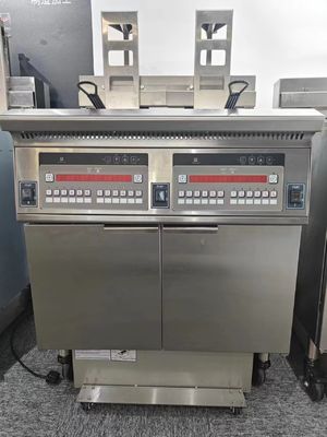 Auto Lift Electric Double Pots 28KW Chips Open Fryer Met Olie Filter Systeem