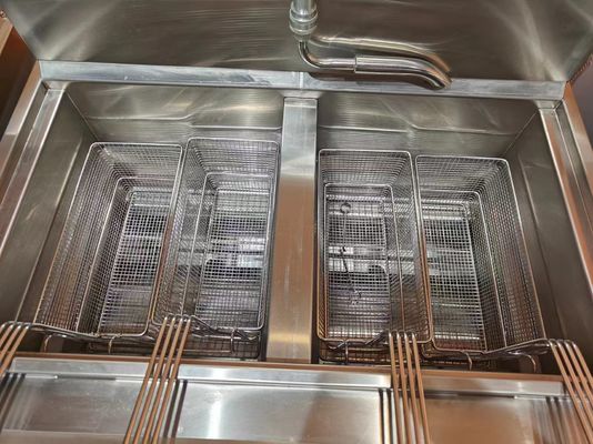 Twee potten vier manden gas open diep commercieel diep chip elektrisch &amp; gas diep fryer