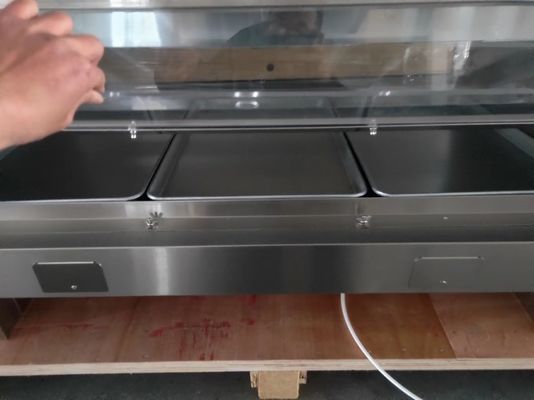 Horizontale Type Twee laag 220V KFC stijl Warming Showcase