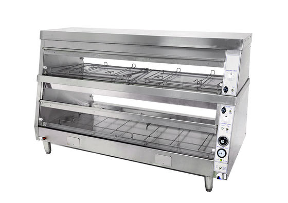 Horizontale Type Twee laag 220V KFC stijl Warming Showcase