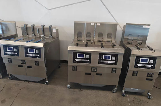 304SUS Gas Chips Commerciële open diep olie frituur