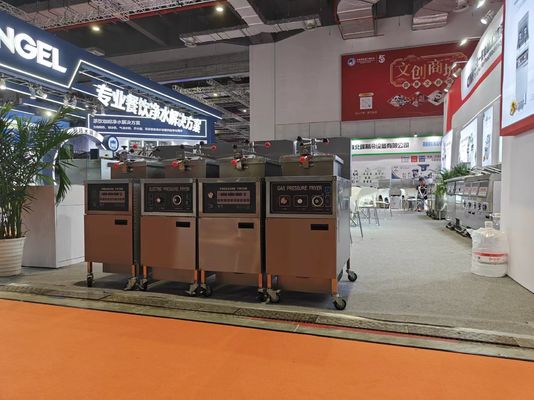 Bereken Panel Gas Verwarming 4HD Broast Frying Machine Kip Druk Fryer