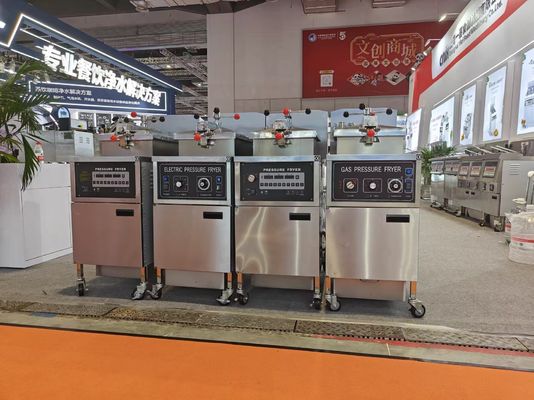 Bereken Panel Gas Verwarming 4HD Broast Frying Machine Kip Druk Fryer