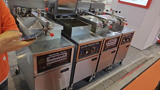Bereken Panel Gas Verwarming 4HD Broast Frying Machine Kip Druk Fryer