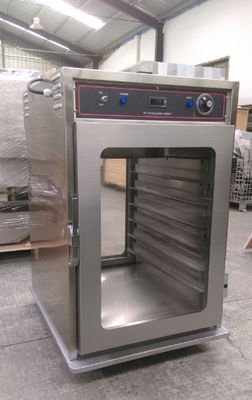 7 bakken Elektrische glazen deur Twee zijkanten open Commerciële voedselwarmer Holding Cabinet