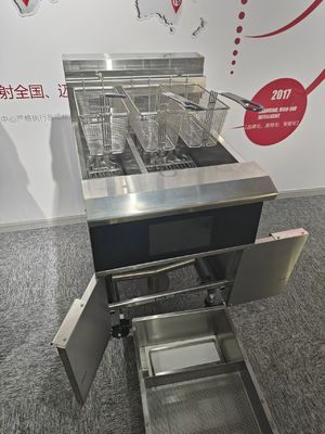 Elektrische twee potten 3 manden aanraakschermpaneel met oliefiltersysteem Fryer