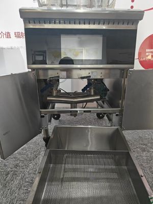 Elektrische twee potten 3 manden aanraakschermpaneel met oliefiltersysteem Fryer