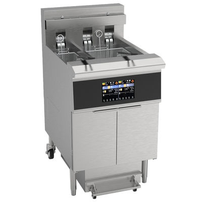 Elektrische twee potten 3 manden aanraakschermpaneel met oliefiltersysteem Fryer