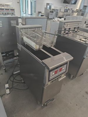 Twee potten Twee manden 7.5L*2 Kleine capaciteit 14kw Olie besparen Elektrische open frituur met oliefiltratie