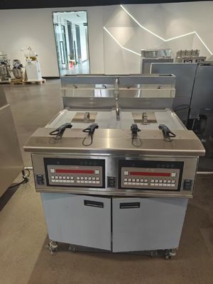 LPG Gas Aardgas Dubbele tanks Vier manden Digitaal paneel gas Chips Open Fryer