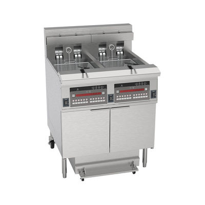 LPG Gas Aardgas Dubbele tanks Vier manden Digitaal paneel gas Chips Open Fryer