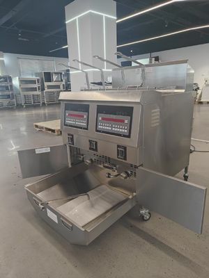 Digitaal computerpaneel Twee potten Vier manden Automatische deep fryer GAS Open deep fryer
