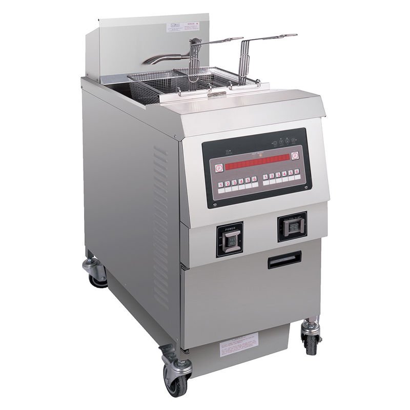 Elektrisch digitaal computerpaneel met oliefiltratie één pot twee manden open deep fryer