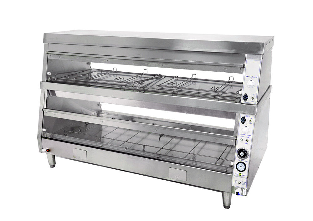 Horizontale Type Twee laag 220V KFC stijl Warming Showcase
