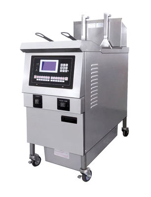Auto Lift&Down Een pot Twee manden Gas Verwarming Chips Open Deep Fryer